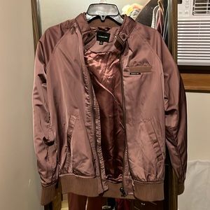 Members only pink satin bomber jacket. Never worn.